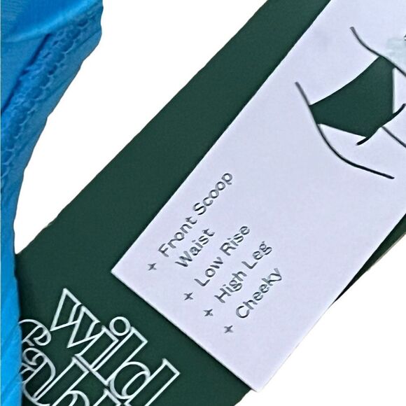 NWT Wild Fable Juniors High Leg Scoop Front Ribbed String Bikini, Size XS (0-2) - Picture 5 of 7